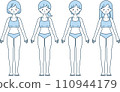 Illustration of a woman's whole body for medical and beauty purposes 110944179