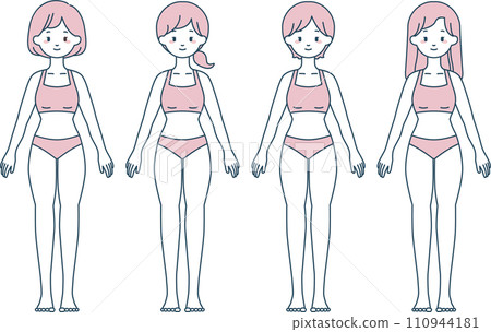 用於醫療和美容目的的女性全身插圖 110944181