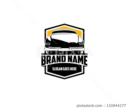 Mercury caupe 1949 silhouette logo. isolated view on white background from back. best for the car industry. Mercury caupe 1949 silhouette logo. isolated view on white background from back. best for the car industry. 110944277
