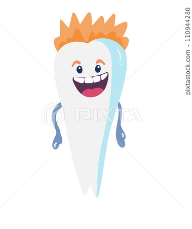 Dental day tooth character groovy face flat design Dental day tooth character groovy face flat design 110944280