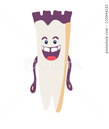 Hippie tooth groovy face with hair dentistry Hippie tooth groovy face with hair dentistry 110944282