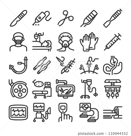 Surgery/medical equipment icon set Surgery/medical equipment icon set 110944332