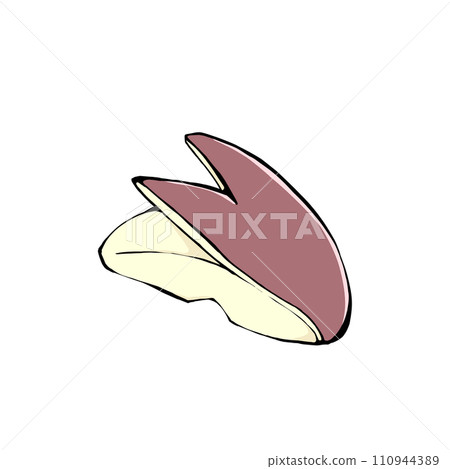 Illustration of an apple cut into a rabbit Illustration of an apple cut into a rabbit 110944389
