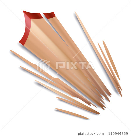 Shavings mockup realistic. Colored wooden shavings. School office stationery, creative design vector bright item Shavings mockup realistic. Colored wooden shavings. School office stationery, creative design vector bright item 110944869