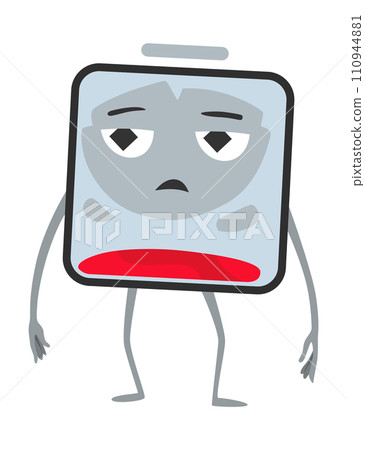 Low battery. Battery charge indicator icon. Discharged battery. Accumulator indicator power level, vector illustration 110944881