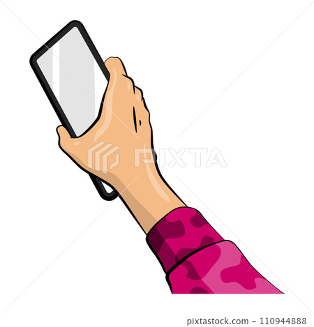 Journalist in pop art comic style, hand hold microphone. Voice recorder in hand of reporter. Press conference or interview, mass media news in cartoon vector illustration Journalist in pop art comic style, hand hold microphone. Voice recorder in hand of reporter. Press conference or interview, mass media news in cartoon vector illustration 110944888