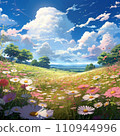 AI image of a grassland full of cosmos blooming 110944996