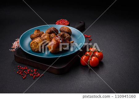 Delicious grilled chicken legs with spices and herbs in teriyaki sauce Delicious grilled chicken legs with spices and herbs in teriyaki sauce 110945160