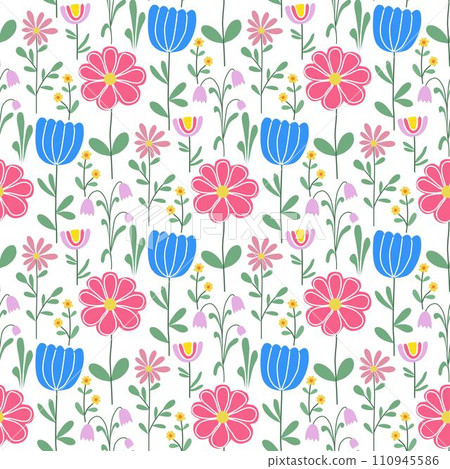 Delicate spring floral print vector illustration Delicate spring floral print vector illustration 110945586