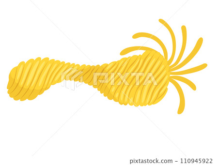 Doodle pasta symbol. Cute Italian wheat food. Pasta noodles character design. Menu decorative element. Vector meal illustration 110945922