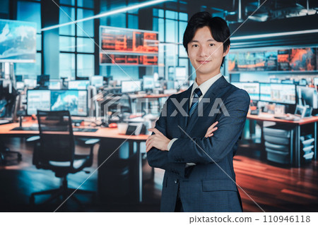 Businessman working at a securities company Businessman working at a securities company 110946118