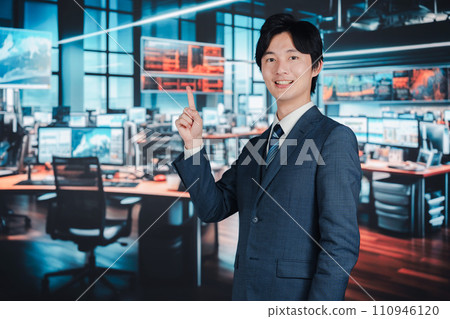 Businessman working at a securities company Businessman working at a securities company 110946120