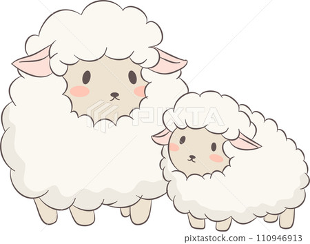 sheep, cartoon, cute, animal, illustration, vector, character, farm, happy, baby, funny, design, isolated, graphic, white, nature, set, lamb, sweet, art, drawing, wild, wool, collection, fun, cow, 110946913