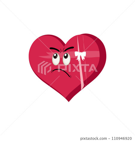 Heart funny cartoon character different pose. Cartoon red heart character with funny face. Happy cute heart emoji set. Love vector illustration. Valentine Day card 110946920