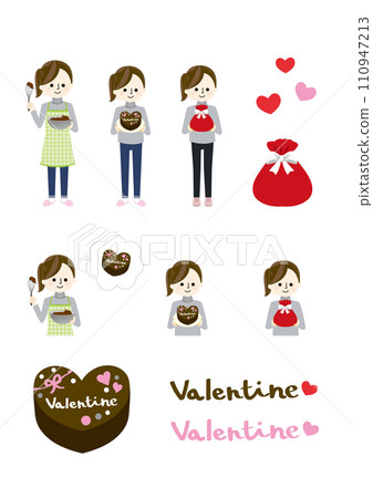 製作情人節巧克力的女人 110947213