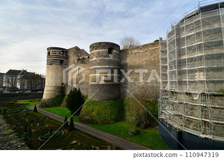 Angers, France. The walls of the castle of Angers. Photographed on December 27, 2023. 110947319