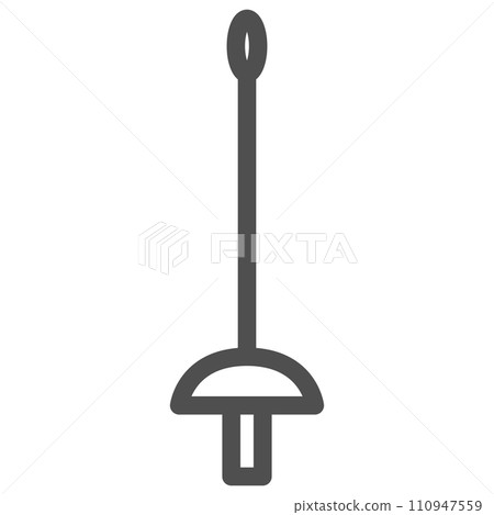 簡單的運動器材線描單項圖示擊劍花劍 簡單的運動器材線描單項圖示擊劍花劍 110947559