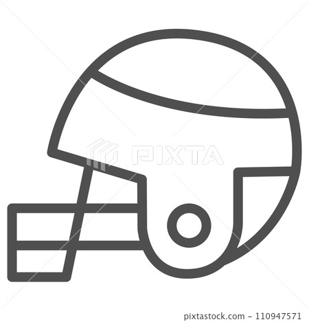 Simple sports equipment line drawing single item icon rugby helmet 110947571