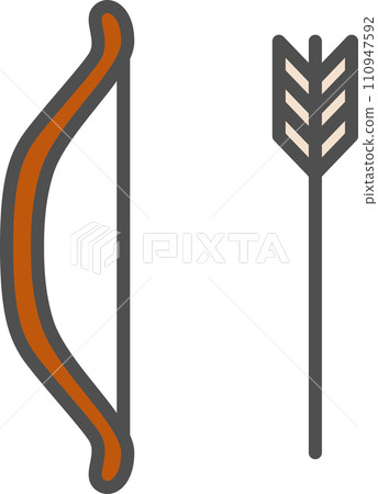 簡單的運動器材彩色單項圖示弓箭 110947592