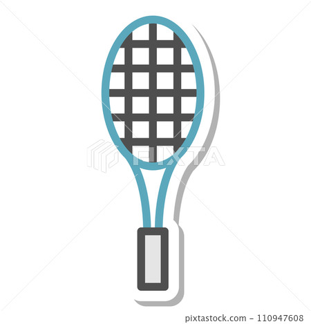 Simple sports equipment sticker single item icon tennis racket Simple sports equipment sticker single item icon tennis racket 110947608