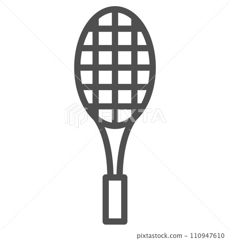 簡單的運動器材線描單項圖示網球拍 110947610
