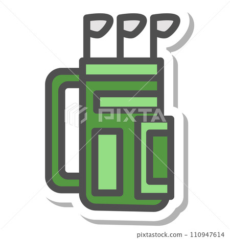 Simple sports equipment sticker single item icon golf bag 110947614