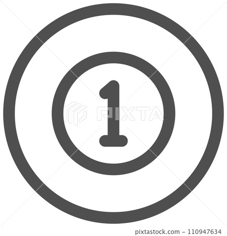 Simple sports equipment line drawing single item icon billiard ball Simple sports equipment line drawing single item icon billiard ball 110947634
