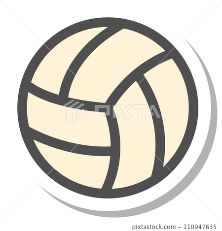 Simple sports equipment sticker single item icon volleyball Simple sports equipment sticker single item icon volleyball 110947635