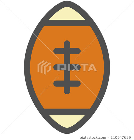 Simple sports equipment color single item icon rugby ball 110947639