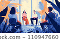 Illustration of people having a meeting in an office "AI generated image" 110947660
