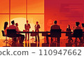 Illustration of people having a meeting in an office "AI generated image" 110947662