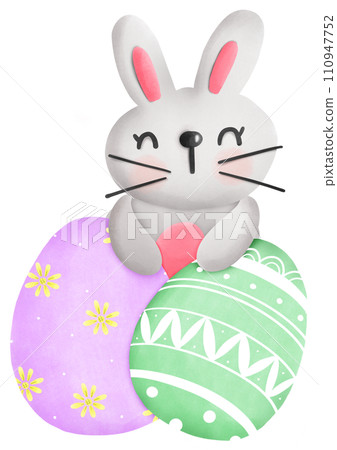 Easter bunnies and eggs Easter bunnies and eggs 110947752
