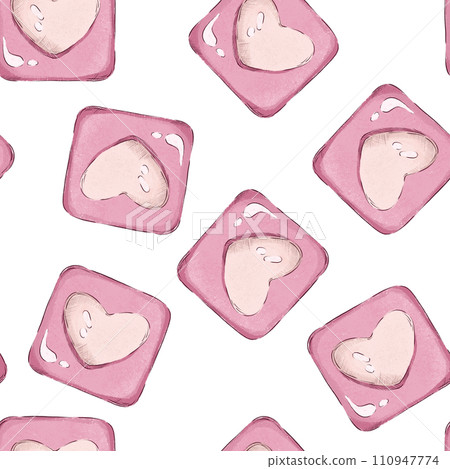 heart, seamless, pattern 110947774