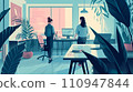 Illustration of people having a meeting in an office "AI generated image" 110947844