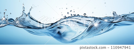 Splashes of clear clean water. Water purification and healthy lifestyle concept. 110947941