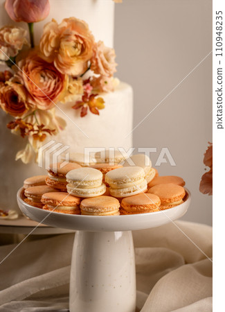 Macaron and wedding cake Macaron and wedding cake 110948235