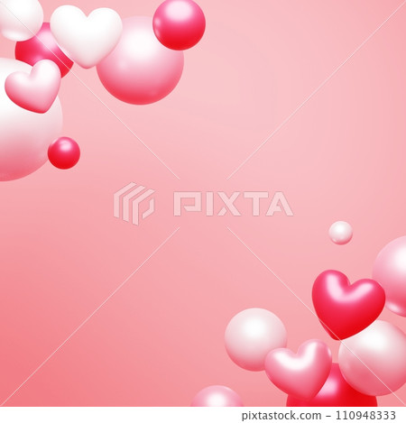 3D background material_heart_red 110948333