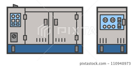Illustration of a generator for construction sites and emergency power outages. 110948973