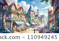 動漫和遊戲風格的時尚城市景觀背景圖 110949245