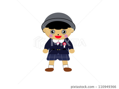 可愛男孩幼兒園小朋友入學典禮插畫 110949366
