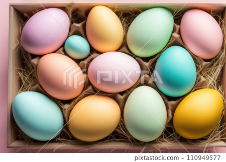 Colorful Assortment of Easter Eggs 110949577