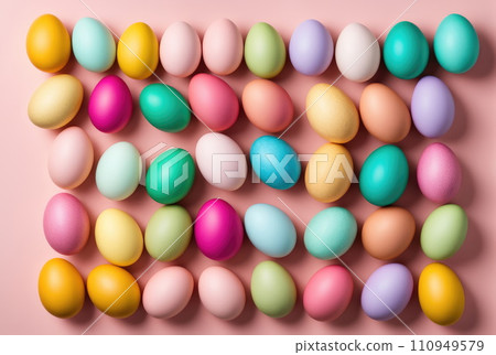 Colorful Assortment of Easter Eggs 110949579