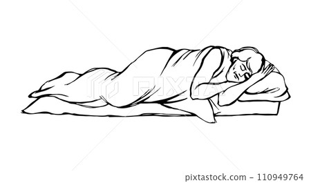 Vector drawing. Ancient sleeping man 110949764