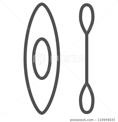 簡單的運動器材線描單項圖示划船 110949835