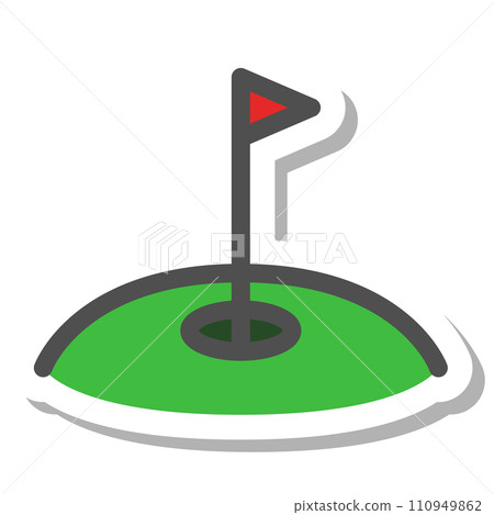 簡單運動器材貼紙單品圖示高爾夫綠洞 110949862