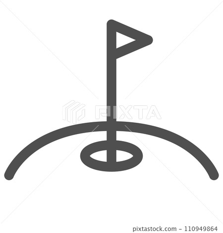 簡單運動器材線描單項圖示高爾夫綠洞 110949864