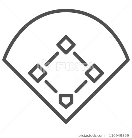 簡單的運動器材線描單項圖示棒球場 110949869