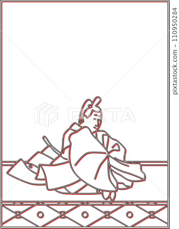 Color Shadow Hyakunin Isshu: Grand Minister of the Kanpaku before entering Hoshoji Temple 110950284