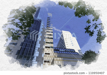 Watercolor style Shinjuku Shinjuku Hygeia and Okubo Hospital Shinjuku-ku, Tokyo 110950407