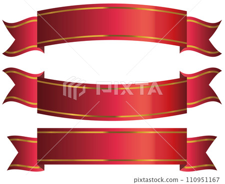 Shiny ribbon background material red set Shiny ribbon background material red set 110951167